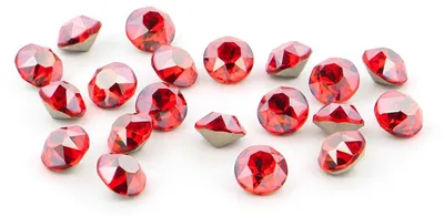 Produktbild von Vintageparts Strasssteine Glas rot Diamantschliff Chaton 6mm, 10 Stück
