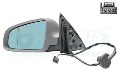 Produktbild von VAN WEZEL 0318807 Außenspiegel Seitenspiegel Links für AUDI A6 Avant (4F5, C6) Asphärisch Beheizt Grundiert