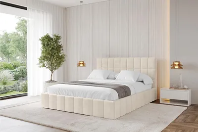 Produktbild von ALTDECOR Polsterbett mit Bettkasten - AMEA 140x200 Beige und Lattenrost, Bett mit Matratze H3/H4, Kopfteil, Boxbett, Doppelbett mit Stauraum