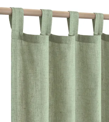 Productafbeelding van KOUFALL, saliegroene, transparante gordijnen, 213 cm lang, linnen, boho-stijl, bedbaldakijn