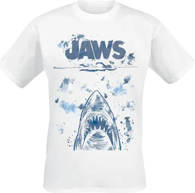 Produktbild von Der weisse Hai T-Shirt Herren Jaws - Splatter weiß S