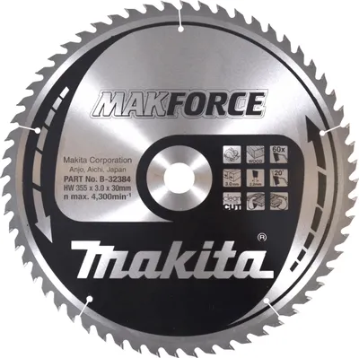 Produktbild von Makita Kreissägeblatt MAKFORCE 355/30 mm, 60 Zähne, 2,2 mm, Holz