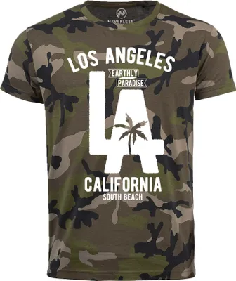 Produktbild von Neverless® Cooles Herren T-Shirt Los Angeles California LA Palme Camo Tarnmuster camo XL