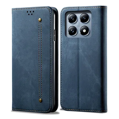 Obrázek produktu pro Pouzdro pro Xiaomi 14T Pro, Kožené Peněženkové Pouzdro s Magnetickým Uzavíráním a Stojánkem modré
