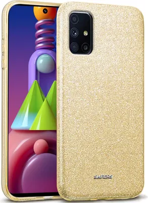 Obrázok produktu pre Puzdro na mobilný telefón pre Samsung Galaxy M31s obal trblietavý kryt TPU ochranný kryt, zlatý