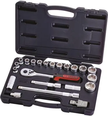 Obrázek produktu pro Sada nástrčných hlavic a příslušenství 1/2" 10 až 32 mm, 22 kusů - KSTools 911.0622