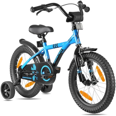 Produktbild von Kinderfahrrad 16 Zoll - Fahrrad für Jungen/Mädchen - Stützräder - Rücktrittbremse - Ab 5 Jahren