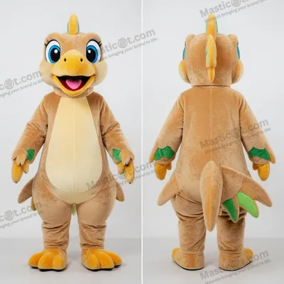 Image de Mascotte MASTICOT Cartoon Tan Archeopteryx