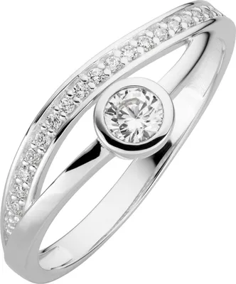 Produktbild von Orolino Ring 333/- Gold weiß 052 (16,6) Zirkonia weiß 067370151