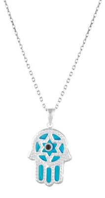 Produktbild von MYSTIC JEWELS By Dalia - 925 Sterling Silber und Kristall Evil Eye Halskette, mi