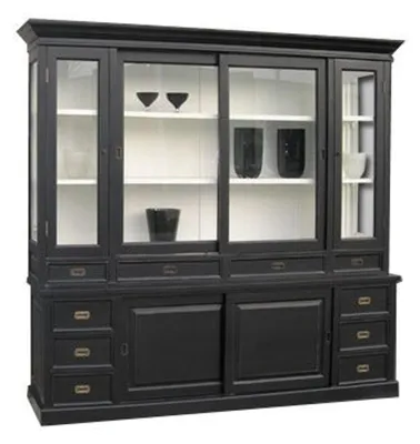 Produktbild von Großer Shabby Chic Landhaus Stil Schrank mit 5 Türen und 10 Schubladen - Buffetschrank - Schrank Esszimmer