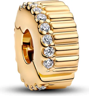 Zdjęcie produktu dla PANDORA MOMENTS Charm Clip pozłacana cyrkonia 764078C01