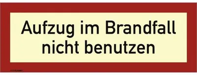 Produktbild von Dreifke® Aufkleber Aufzug im Brandfall nicht benutzen, Folie, nachleucht., 16...