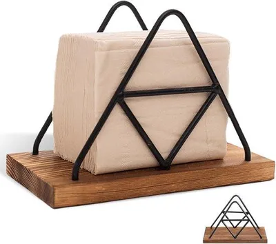 Produktbild von Famanu Serviettenhalter aus Metall und Holz - Nostalgisches Design