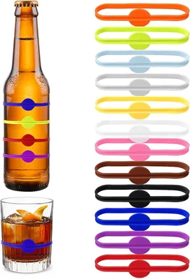 Image de Marqueurs pour verres - Lot de 24 - Étiquettes pour verres, marqueurs pour gobelets, décorations pour bouteilles d'eau