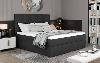 Produktbild von NABBI Gepolstert Doppelbett mit Stauraum Grosio 165 - schwarz (Monolith 97)