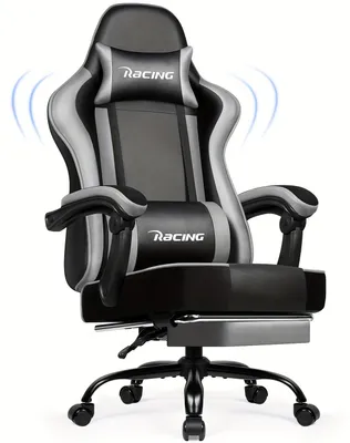 Imagen del producto de Silla de juego ergonómica con reposapiés extensible y cojines