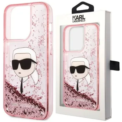 Produktbild von Karl Lagerfeld KLHCP14XLNKHCP iPhone 14 Pro Max 6,7" pink hardcase Glitter Karl Head Schutzhülle