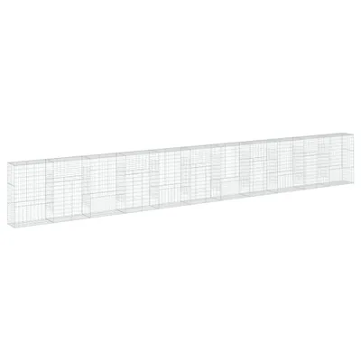 Zdjęcie produktu dla Kosz gabionowy z pokrywą, 1100x50x150 cm, galwanizowane żelazo