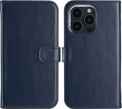 Produktbild von Selencia Echtleder Klapphülle iPhone 16 Pro - Blau