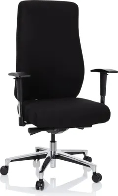 Obrázek produktu pro hjh OFFICE profesionální kancelářská židle FORCOM ergonomická kancelářská židle s područkami (výškově nastavitelná) látková černá otočná židle pro kancelář, domácnost