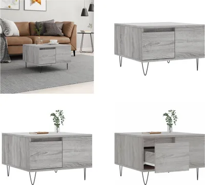 Produktbild von vidaXL Couchtisch Grau Sonoma 55x55x36,5 cm Holzwerkstoff - Couchtisch - Couchtische - Beistelltisch - Sofatisch