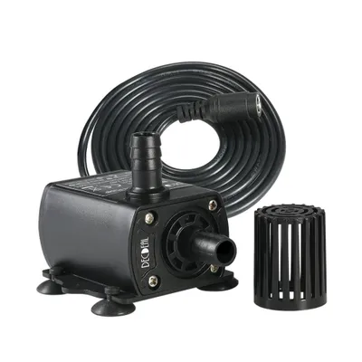 Obrázek produktu pro Ultra tiché mini vodní čerpadlo Decdeal, 12 V DC, 10 W, výtlak 400 l/h, 400 cm, bezkartáčové, vnitřní závit 5,5 x 2,1 mm, ponorná fontána s regulací průtoku