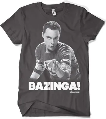 Produktbild von Sheldon Says BAZINGA! T-Shirt - X-Large - Dark-Grey