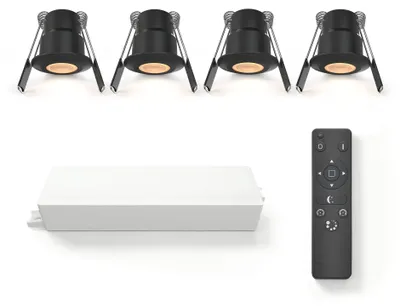 Produktbild von Ledvion 4er set LED Einbaustrahler ø35mm IP65 3W Schwarz 2700K