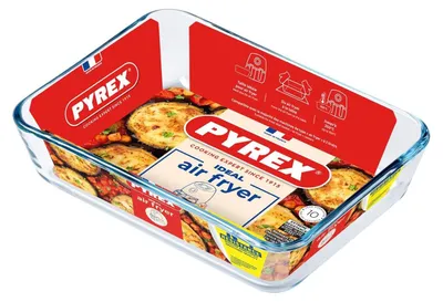 Immagine prodotto di Teglia per Airfryer in Pyrex, rettangolare, 19x14x5 cm | 2 pezzi
