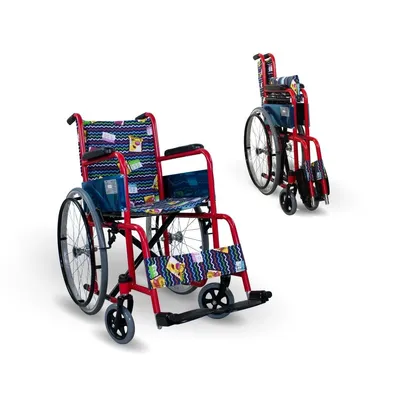 Productafbeelding van Kinderrolstoelen met vaste armleuningen en voetsteunen, model Mobiclinic, zelfrijdend, lichtgewicht, opvouwbaar, zitbreedte 35 cm, kleur zwart
