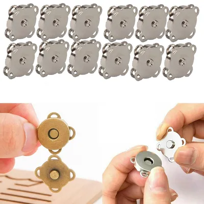Magnetknöpfe 14 mm, 15 Stück, zum Annähen, silber