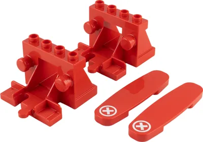Produktbild von LEGO® DUPLO® Eisenbahn Zubehör 2 Prellböcke + 2 Stopp-Codesteine NEU! Teile 4x