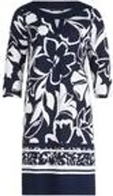 Produktbild von Kleid Kurz 3/4 Arm 8813 Dark Blue/Cream Größe 40