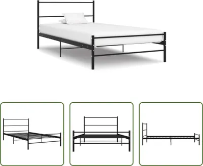 Produktbild von The Living Store Bettgestell Schwarz Metall 90×200 cm