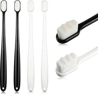 Image de lot de 4 brosses à dents Soft Micro Nano Poils extra souples pour gencives fragiles