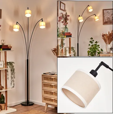 Produktbild von Schiavonea Stehlampe aus Metall/Stoff in Schwarz/Beige/Weiß