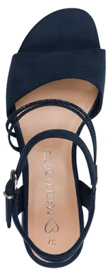 Produktbild von MARCO TOZZI Damen Sandale Knöchelriemen Strasssteine Vegan 2-28205-46, Größe:38 EU, Farbe:Blau