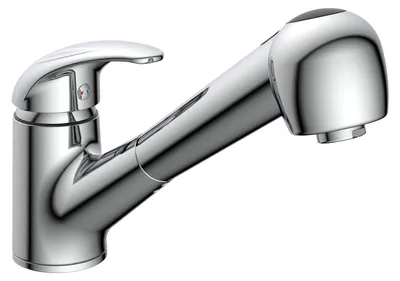 Produktbild von SCHÜTTE Küchenarmatur ALBATROS mit Geschirrbrause, Wasserhahn Küche ausziehbar, schwenkbare Mischbatterie Küche in Chrom
