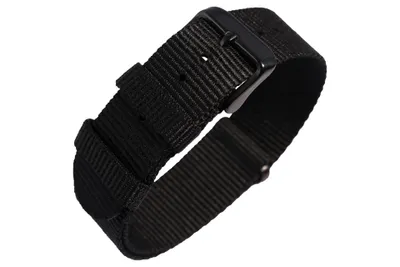 Produktbild von Uhrenarmband - Moderno Milano - Nylon-NATO-Band, 20 mm (schwarz)