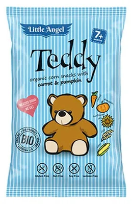 Chrupki kukurydziane mini TEDDY marchew i dynia od 7 miesiąca BEZGL. BIO 30 g