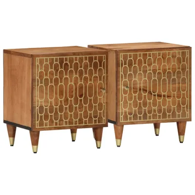 Produktbild von Nachttische 2 Stk. 40x33x46 cm Massivholz Mango