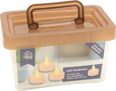 Produktbild von LED-Teelichter-Box 24er Set flackerndes Licht Kerzenlicht Deko Kerze