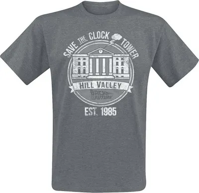 Produktbild von Zurück in die Zukunft T-Shirt Herren Save The Clock Tower dunkelgrau M