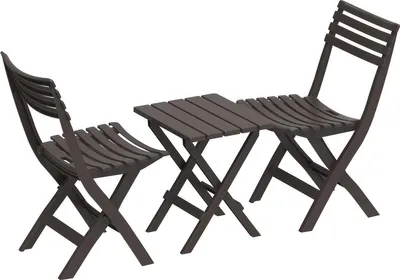 Produktbild von DURAMAX Klappbare Balkonmöbel aus Kunststoff 2+1 Braun IDMOFXX081BR
