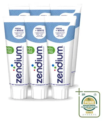 Immagine prodotto di 6 confezioni di dentifricio Zendium Fresh+White - 75 ml - Confezione risparmio - 6 pezzi