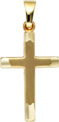 Produktbild von Anhänger Goldkreuz Kreuz aus 333 Gold Gelbgold mattiert in der Mitte