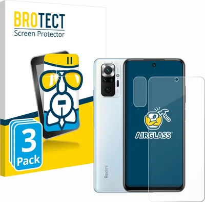 Produktbild von 3x BROTECT Schutzglas für Xiaomi Redmi Note 10 Pro (Display+Kamera) Schutzfolie Panzer Folie Glas Display Schutz klar