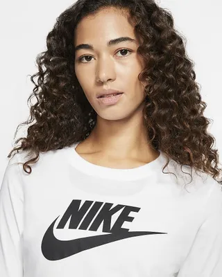 Produktbild von Nike W Nsw Tee Essntl Ls Icon Ftr White/Black L