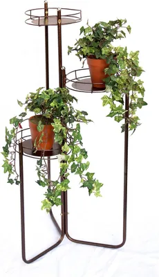 Immagine prodotto di DanDiBo scala portafiori in metallo 90 cm con 3 ripiani Art.2A scaffale portafiori colonna porta piante scala porta piante